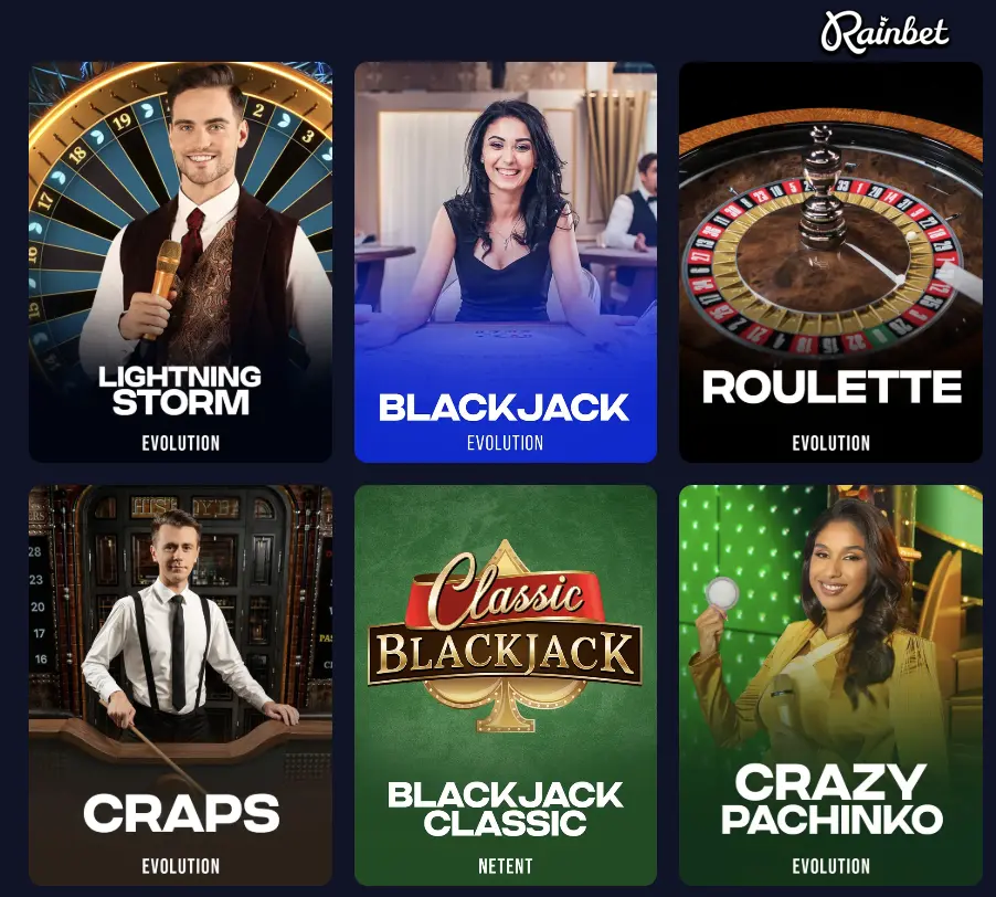 rainbet live casino games